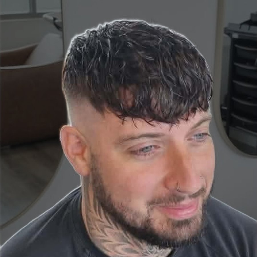 Close-up of a client's hairline after their Tuffs hair system